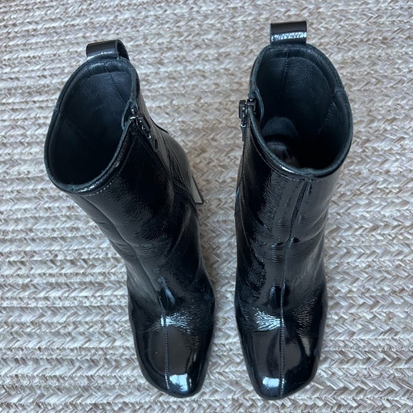 Rag and Bone Ellis Black Patent Leather Boots Ankle Booties - Picture 8 of 15